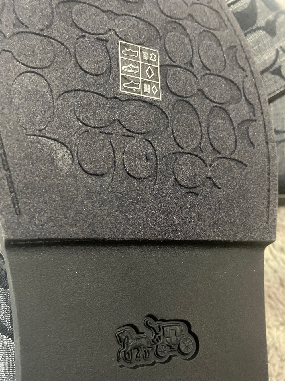 Coach Navy and Gray Signature Crisscross Sandals - Picture 4 of 7